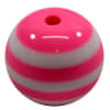 20mm Hot Pink Stripe Resin Bubblegum Beads - Image 1 of 0