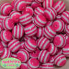 20mm Hot Pink Stripe Resin Bubblegum Beads - Image 2 of 0