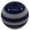 20mm Navy Blue Stripe Resin Bubblegum Beads - Image 1 of 0