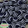 20mm Navy Blue Stripe Resin Bubblegum Beads - Image 2 of 0