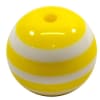 20mm Yellow Stripe  Resin Bubblegum Beads - Image 1 of 0