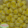 20mm Yellow Stripe  Resin Bubblegum Beads - Image 2 of 0