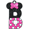 Hot Pink Minnie Style Monogram Rhinestone and Enamel Pendant 35 x 23 mm - Image 2 of 0