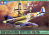 Box art illustration of RAF WWII fighter, Spitfire Mk.Vb scale model by Tamiya. - Image 1 of 0
