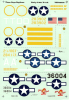 Photo of scale model decal by Three Guys Replica of various early A-36 Apache and P-51 Mustangs flown during WWII. - Image 1 of 0