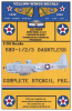 Decal in 1/32 of pre-WW2 maintenance stencils for SBD-1/2/3 Dauntless produced by Yellow Wings Decals for scale model kits. - Image 1 of 0
