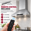 Ascension 30" Stainless Steel Range Hood, 400 CFM, Remote Control - Image 5 of 0