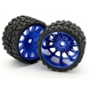 Powerhobby Raptor BELTED Monster Truck Tires Pre-mounted on 3.8" Wheels - Blue (2) - Image 3 of 0