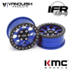 Vanquish Products 1.9" Aluminum KMC KM237 Riot Beadlock Wheels Blue Anodized (2) - Image 1 of 0