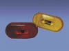The Command Electronics 003-53P is an incandescent amber clearance light with a polar white housing, widely used for recreational vehicles, trailers, and trucks. - Image 3 of 0