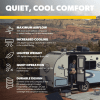 The Dometic FreshJet 3 13,500 BTU, model FJX3473MWHAS, is a quiet, energy-efficient rooftop air conditioner for RVs, offering a high-performance cooling solution that is lighter and more sustainable than its predecessors. - Image 3 of 0
