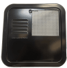 The Suburban 6255AEB door is a black, flush-mount access door designed for 4- and 6-gallon Suburban SW model RV water heaters. It is made of corrosion-resistant steel with a baked enamel finish for durability. - Image 1 of 0