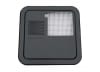 The Suburban 6255AEB door is a black, flush-mount access door designed for 4- and 6-gallon Suburban SW model RV water heaters. It is made of corrosion-resistant steel with a baked enamel finish for durability. - Image 2 of 0