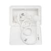 The Dura Faucet DF-SA170-WT is a white exterior shower box kit designed for use with RVs, motorhomes, campers, and trailers, featuring a shower wand with a trickle switch and a lockable door. - Image 1 of 0