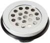 The LaSalle Bristol 65CAR227G RV Shower Drain with Grid Strainer, chrome-plated plastic  It is a flat, 1-1/2 inch drain assembly designed to replace or upgrade shower drains in RVs and campers. - Image 2 of 0