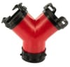The Valterra F02-2030 Rotating Wye is an RV sewer hose fitting designed to join two outlet hoses into a single sewer line. It is particularly useful for RVs with two separate tank valves and is constructed from durable ABS plastic. - Image 1 of 0