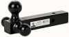 The Husky 31349 is a non-adjustable Class III/IV triple tow ball mount designed to fit a standard 2-inch square receiver, offering three different ball sizes for versatile towing applications. - Image 2 of 0