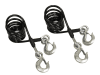 The Blue Ox Coiled Towing Safety Cables, model BX88197, are a pair of 7-foot, 10,000-pound rated cables designed to secure a towed vehicle to an RV. They are made from plastic-coated, aircraft-grade steel for durability and feature snap hooks. - Image 2 of 0