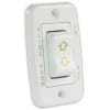 The JR Products 12345 is a white, five pin, low profile single slide-out switch designed for RVs, campers, and trailers. This 12V DC momentary switch is typically used to control slide-out rooms or reversing motors. - Image 1 of 0