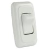 The JR Products 12005 is a single On/Off Rocker Switch assembly with a white bezel, designed primarily for RV and marine interior applications. - Image 1 of 0