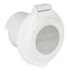The Marinco 304EL-BRV 30 Amp 125 Volt Contour Power Inlet in white. It is designed for use in RVs and marine applications to replace or upgrade shore power connections. - Image 1 of 0