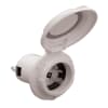 The Marinco 304EL-BRV 30 Amp 125 Volt Contour Power Inlet in white. It is designed for use in RVs and marine applications to replace or upgrade shore power connections. - Image 2 of 0
