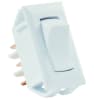 The JR Products 12635 is a non-illuminated, white, single-pole double-throw (SPDT) on/on rocker switch designed for 12V DC applications in RVs and more, though it has higher AC voltage ratings as well. - Image 1 of 0