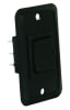 The JR Products 12825 Heavy Duty 12V Momentary-On/Off/Momentary-On Switch in black. It is a double pole, double throw (DPDT) rocker switch used in various 12-volt applications, such as RV slide-outs. - Image 1 of 0