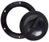 The Valterra A10-2171BKVP is a 5-inch round access hatch made of UV-resistant ABS plastic with a waterproof seal, designed for use on RVs, boats, and horse trailers. It provides access to plumbing, electrical, and cargo areas. - Image 2 of 0