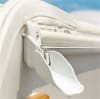 The Camco 42123 RV Gutter Extensions in white. These clip-on extensions are designed to direct rainwater away from the sides of your RV, helping prevent dirt and black streaks. - Image 2 of 0