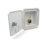 The B&B Fresh Water Inlet City Water With Door White, 94225 (also known as the Thetford 94225 City Water Hatch) is a fresh water inlet designed for RV fresh water systems, featuring a locking hatch and a brass check valve. - Image 1 of 0