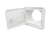 The B&B Molders 94302 Sewer Hose Storage Hatch (also marketed under the Thetford brand with the same part number). It is a polar white access panel designed for creating a dedicated storage area for RV sewer hoses. - Image 1 of 0