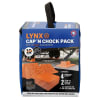 The Tri Linx Lynx Cap 'N Chock Pack with part number 00071 includes four LynxCap toppers and two Lynx Stop 'N Chock wheel chocks, along with a storage bag. - Image 1 of 0
