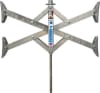 The BAL X-CHOCK X-TENDED 2PK, 28024 are wheel stabilizers for dual-axle RVs and trailers, designed to reduce sway and prevent tire shifting when parked. This set includes two chocks and a ratchet wrench for easy installation. - Image 1 of 0