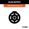 The CURT 58140 is a 7-Way RV Blade Connector Plug (Trailer Side), a male-end plug designed to splice into your trailer's wiring to connect to a vehicle socket. It is commonly used on RV travel trailers to power essential functions. - Image 2 of 0