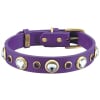 Rhinestones and Amethyst Leather Dog Collar - Image 1 of 0