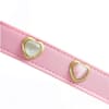 Pink and White Cat's Eye Hearts Leather Dog Collar - Image 2 of 0