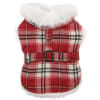 Designer Dog Coat | Red Plaid with Leash - Image 3 of 0