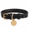 Padded Black Leather Dog Collar | Dark Night - Image 1 of 0