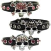 Rhinestone Skull Leather Designer Dog Cat Bling Collar - Image 1 of 0