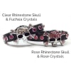 Rhinestone Skull Leather Designer Dog Cat Bling Collar - Image 3 of 0