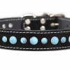 Suede Leather Dog Collars with Turquoise Cabachons - Image 2 of 0