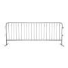 CROWDMASTER HD heavy duty steel crowd control barricade with interlocking hook and loop system and bridge feet, highlighting the hot-dipped galvanized finish. - Image 1 of 0