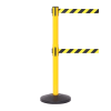 “SafetyMaster twin belt stanchion with yellow post and dual caution belts” - Image 1 of 0