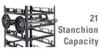 “21 post horizontal stanchion cart with compact storage design” - Image 2 of 0
