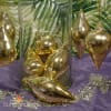 Gold drop glass ornaments set of three - Image 1 of 0
