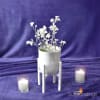 Eirene Lifted Vase, metal stand and metal bowl - Image 1 of 0