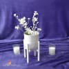 Eirene Lifted Vase, metal stand and metal bowl - Image 3 of 0