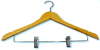 Ladie's flat suit hanger with clips, natural finish with regular open hook, chrome, No. 029-SK001G - Image 1 of 0