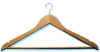 Men's flat suit hanger, natural finish with mini hook, chrome, #493-31090 - Image 1 of 0